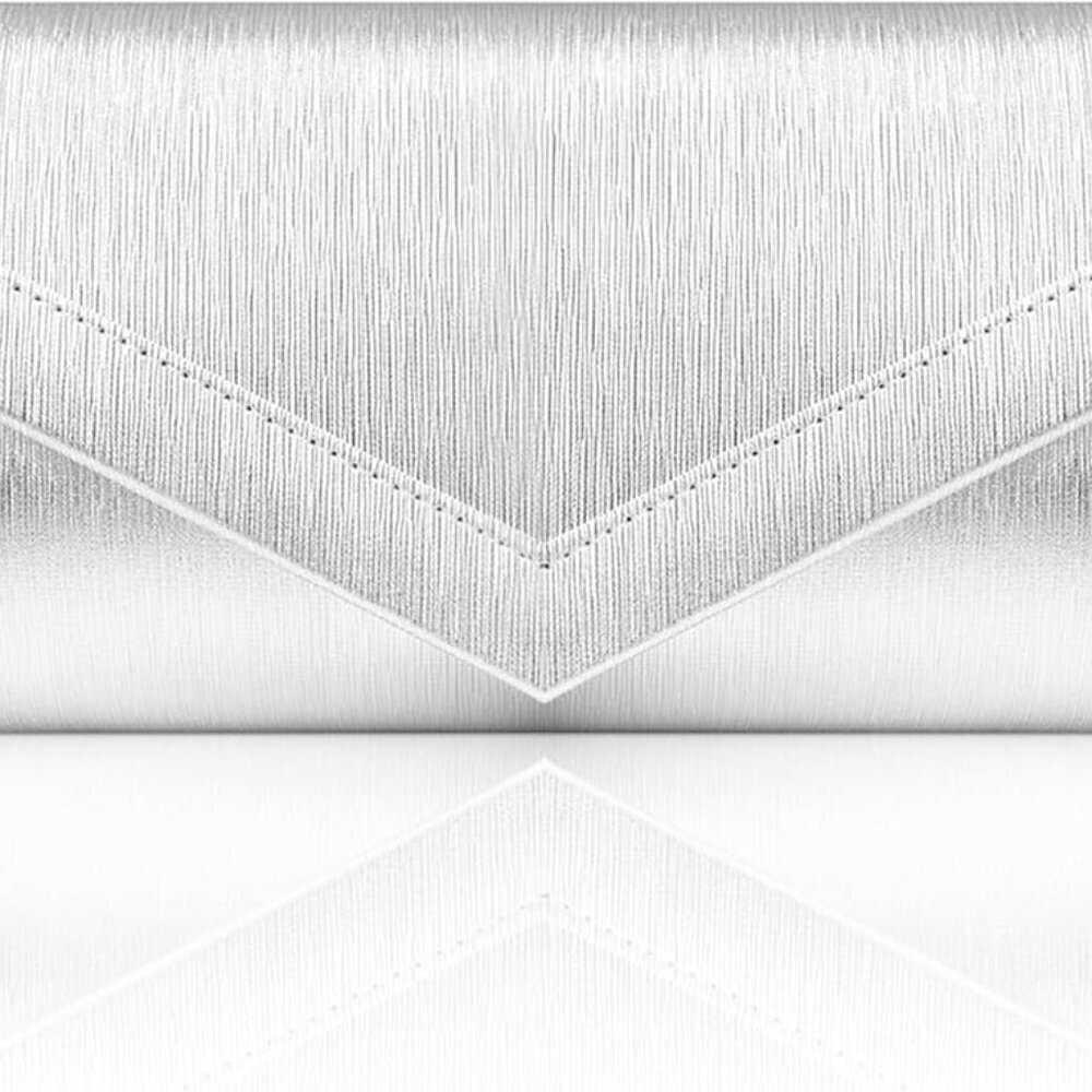 Women's Evening Handbags, Fashion Vegan Leather Envelope Clutch Purse &Chain for
